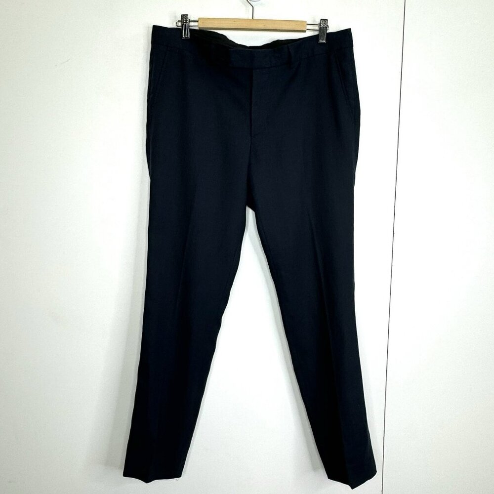 J.LINDEBERG Grant Tech Pants 100% Linen Navy Trousers EU 52 US Large 36x30